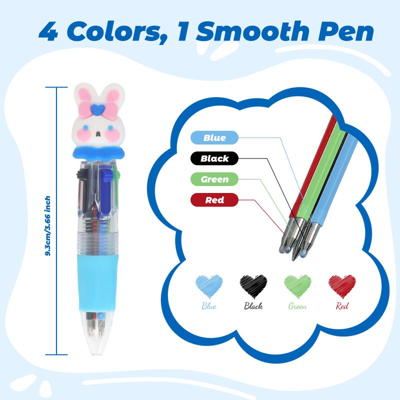 Zhirlyn Party Favor for Kids Mini Multicolor Pens in One 4-in-1 Cute Pens Bulk for Kids Fun Kawaii Cool Ballpoint Pen for Birthdays Gifts and Goodie Bag Stuffers Teacher Supplies (Cute, 24) - Image 2