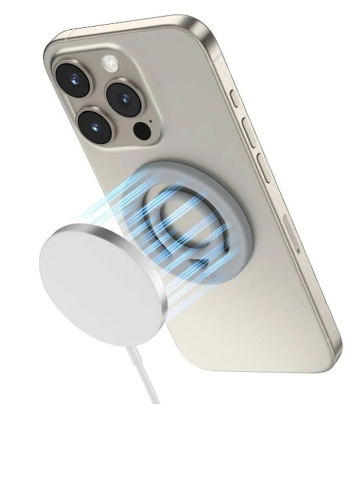 مسكة ايفون مصنوع من السيليكون توفر راحة في الاستخدام و مغناطيسي متوافق مع ماج سيف متعدد الاستخدامات بتصميم أنيق بلون رمادي - Image 3