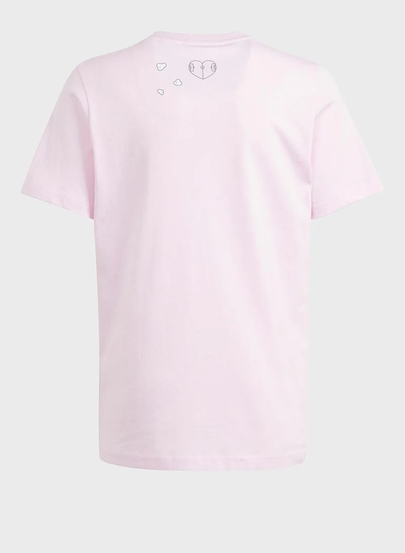 Adidas Bl G Tee Pink Training T-Shirts 7-8Y