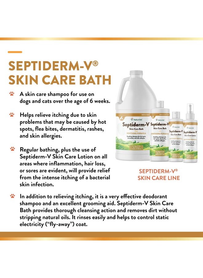 NaturVet - NaturVet Septiderm-V Skin Care Bath Wash for Dogs & Cats - Pet Health Supplement for Dermatitis, Dog Skin Allergies, Itching, Hot Spots - Pet Shampoo, Grooming Aid - 8 Oz. - Image 1