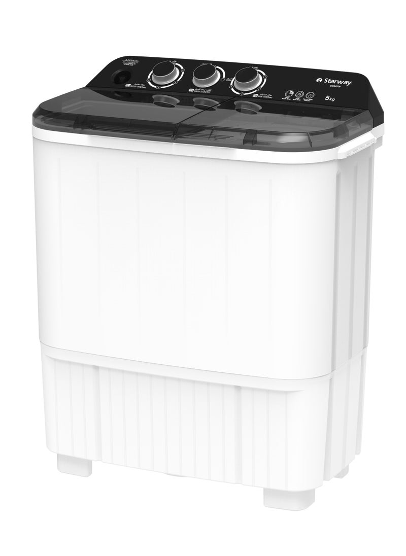 Starway Starway 5 Kilo Twin Top Loading Semi Auto Washing Machine, Noiseless, High Quality, Easy to Move, 