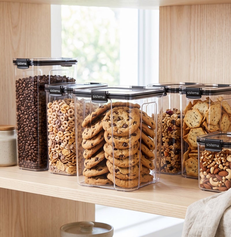 Sistema Ultra Large Tritan Square Food Storage Container 2.75L with Crystal Clear Tritan Plastic, Airtight BPA Free Kitchen Storage Canister for Pantry, Cookies & Dry Food, Made in New Zealand - Image 2