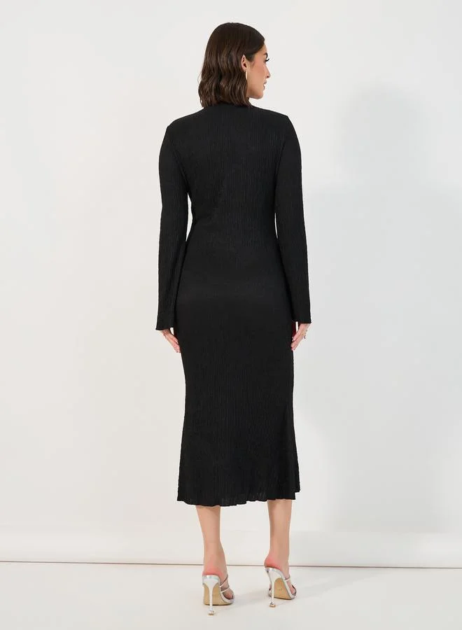 Styli Ribbed Trumpet Dress