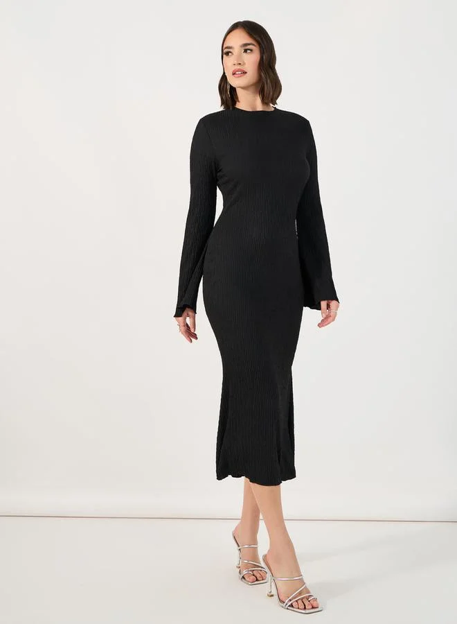 Styli Ribbed Trumpet Dress