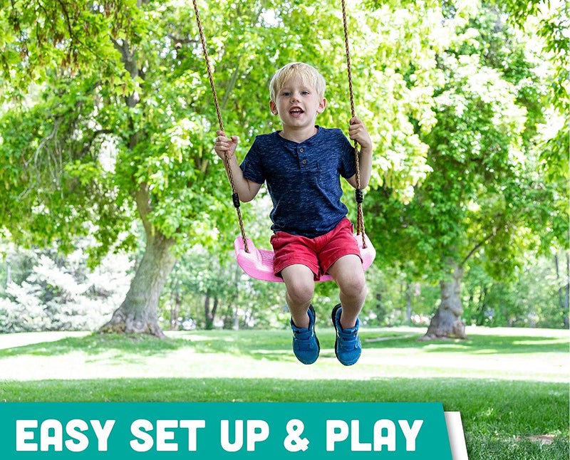 FunBlast أرجوحة للأطفال – أرجوحة بلاستيكية قابلة للتعديل / جولا للأطفال، أرجوحات معلقة داخلية وخارجية للأطفال من عمر 3 سنوات فما فوق، مقعد أرجوحة للأطفال مع قبضة يد (متعدد الألوان) - Image 2