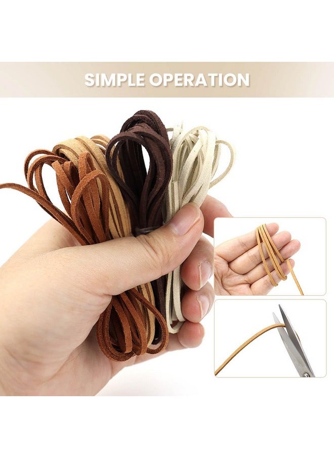 Tenalleys Tenalleys Leather String Suede Cord Leather Cords Rope String for Jewelry Making Necklace Bracelet Art Crafts Beading (4 Colors,3mm x 2.2 Yard)  - Image 2