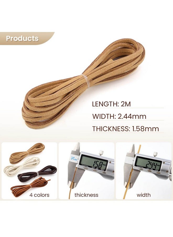 Tenalleys Tenalleys Leather String Suede Cord Leather Cords Rope String for Jewelry Making Necklace Bracelet Art Crafts Beading (4 Colors,3mm x 2.2 Yard)  - Image 3