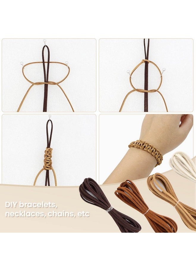 Tenalleys Tenalleys Leather String Suede Cord Leather Cords Rope String for Jewelry Making Necklace Bracelet Art Crafts Beading (4 Colors,3mm x 2.2 Yard)  - Image 4