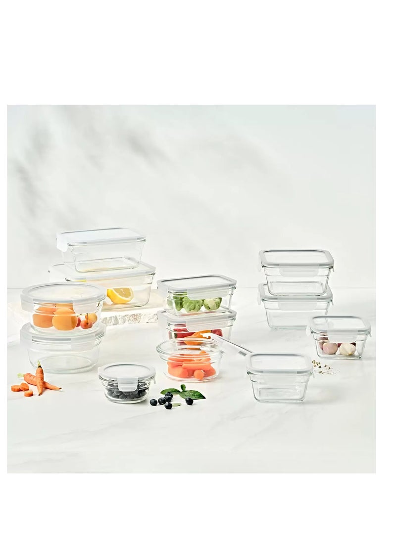 Glasslock 26-Piece Glass Food Storage Containers With Lids Clear Oven, Microwave and  Frezer Safe  - Image 1