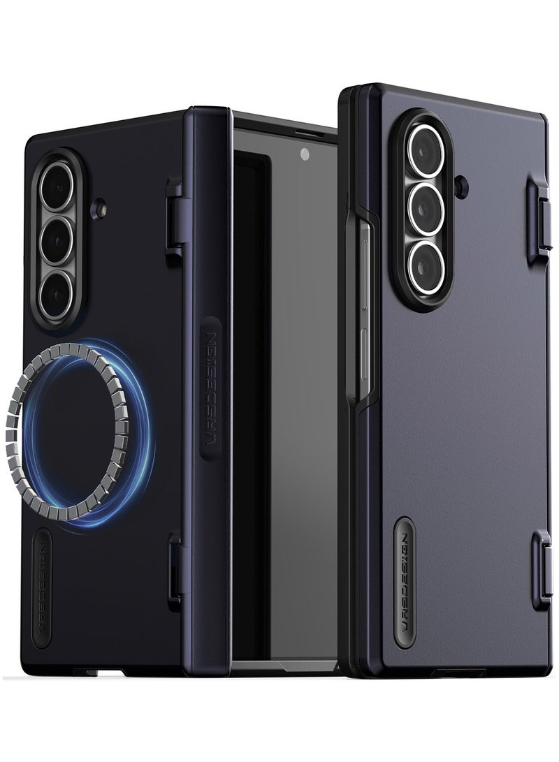 VRS Design Terra Guard Modern Halo Samsung Galaxy Z Fold 7 Case [MagSafe] Cover (2025) with [Hinge Protection] - Navy  - Image 1