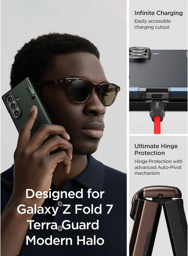 VRS Design Terra Guard Modern Halo Samsung Galaxy Z Fold 7 Case [MagSafe] Cover (2025) with [Hinge Protection] - Navy  - Image 2