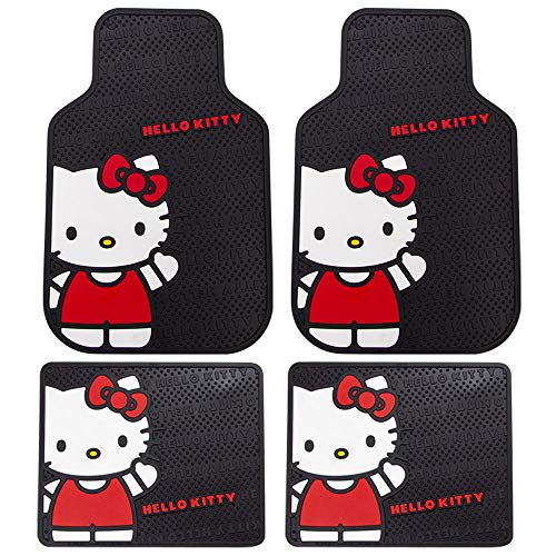 Plasticolor Hello Kitty Sanrio Waving Front & Rear Car Truck SUV Seat Rubber Floor Mats - Image 1