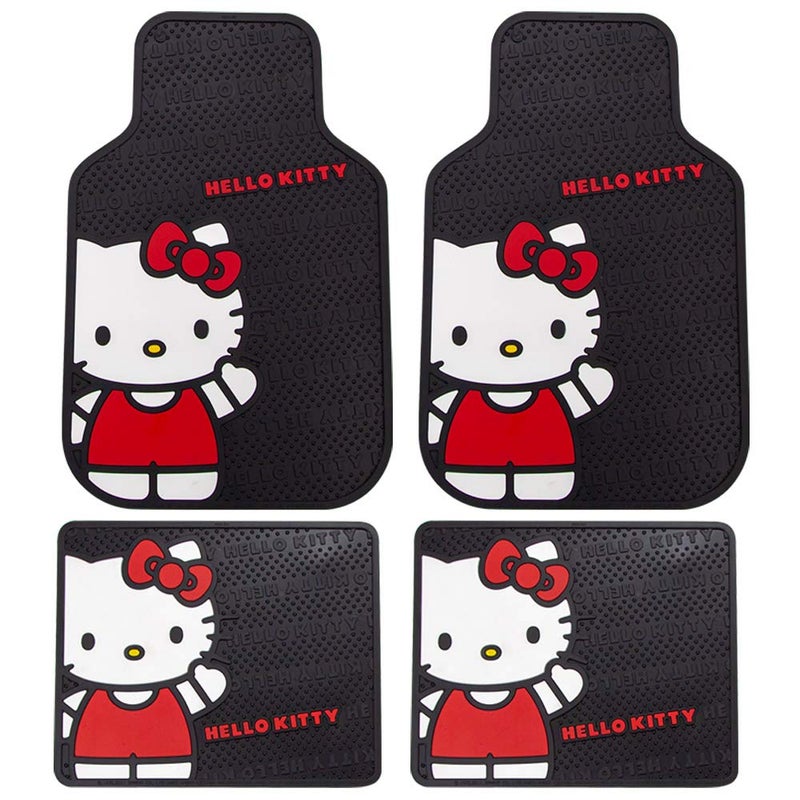 Plasticolor Hello Kitty Sanrio Waving Front & Rear Car Truck SUV Seat Rubber Floor Mats - Image 5