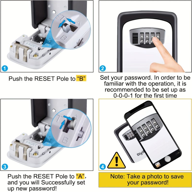 Decorative Sticker 1PC And 1PC Key Code Box Secure Password Storage For Outdoor Wall Mount - Image 5