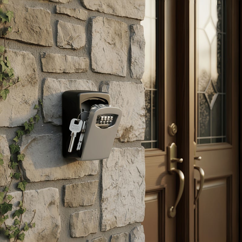 Decorative Sticker 1PC And 1PC Key Code Box Secure Password Storage For Outdoor Wall Mount - Image 2