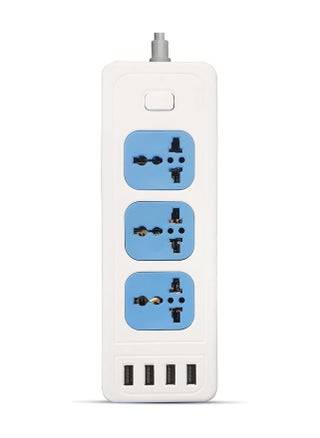 G-Power GP310 Overload Protection Power Strip Containing A Universal Smart Socket And Four USB Ports With 2 Meter PVC Wire 100-250 Volt Maximum - White - pzsku/Z6797B581FDFAF76818FCZ/45/_/1704541328/2423fe48-e1cf-47ac-b14d-dd4b06c59364