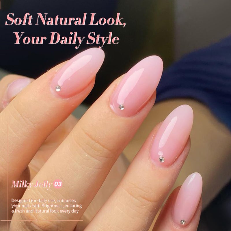 Born Pretty Jelly Gel Nail Polish Valentine's Day Jelly Light Pink Gel Polish Sheer Translucent Soak Off Gel Polish Nail Art DIY 15ML - Image 2