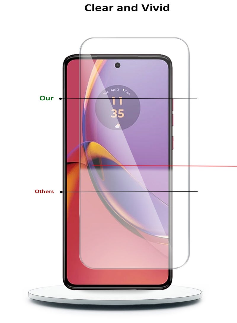 دبليو تيك واقي شاشة من الزجاج المقوى بحواف منحنية من سلسلة بريميوم 9H 2.5D لهاتف موتورولا موتو G84 5G 2023 شفاف - Image 5