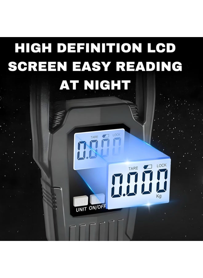 Scale 50kg | Portable Digital Hanging Scale with Backlit LCD, Large Handle, Luggage Scale for Suitcase,