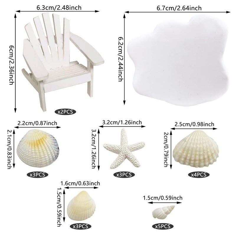 KEEPARTY Beach Cake Topper Wedding Cake Topper Wooden Adirondack Miniature Beach Chair Mini Doll Furniture Top Decoration for Dollhouse Wedding Anniversary Beach Theme Cake Decoration - Image 2