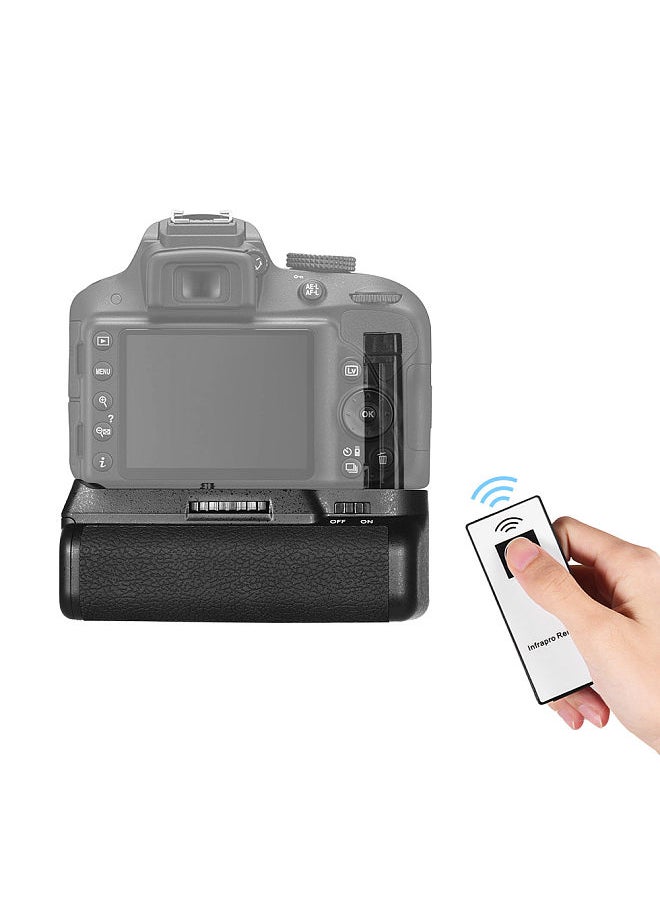 Generic - Vertical Battery Grip Holder for Nikon D5300 D3300 D3200 D3100 DSLR Camera EN-EL 14 Battery Powered with IR Remote Control - Image 1