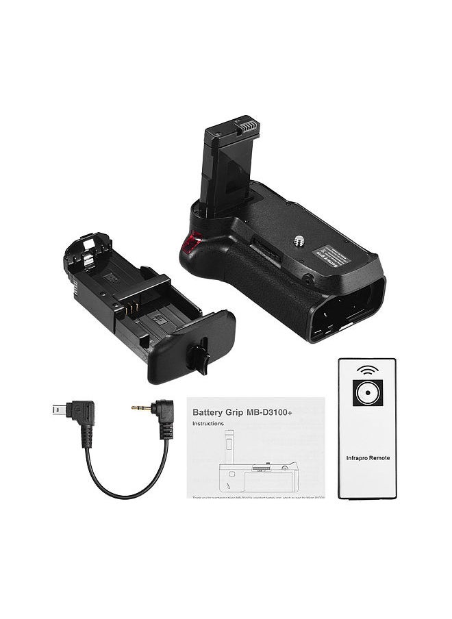Generic - Vertical Battery Grip Holder for Nikon D5300 D3300 D3200 D3100 DSLR Camera EN-EL 14 Battery Powered with IR Remote Control - Image 1