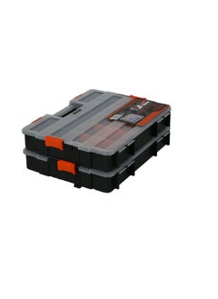 Tactix 2-Piece Multi-Compartment Interlocking Tool Organisers Black and Orange 6.6 x 37.4 x 29.4 cm 320034  - Image 4