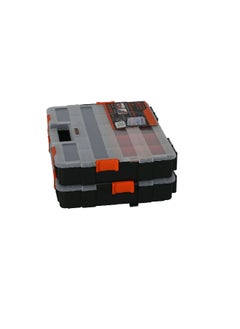 Tactix 2-Piece Multi-Compartment Interlocking Tool Organisers Black and Orange 6.6 x 37.4 x 29.4 cm 320034  - Image 3