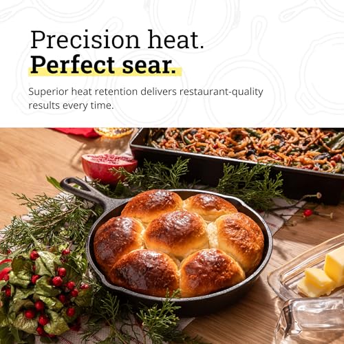 Lodge Pre-Seasoned Cast Iron Skillet (9 Inch, Black) - Image 5