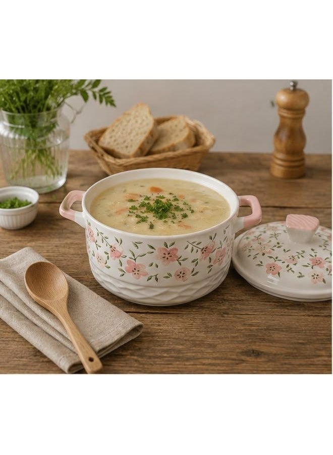 Premium Porcelain Pot with Lid and Imported Handle - Image 1
