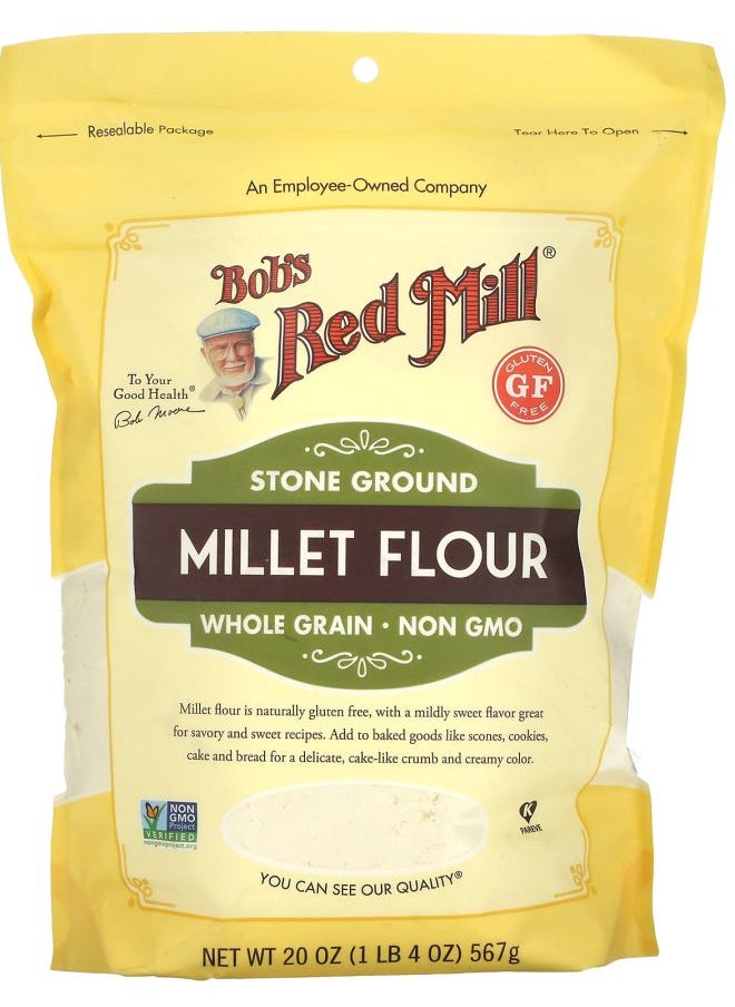 Bob's Red Mill - Stone Ground Millet Flour Whole Grain 20 oz (567 g) - Image 1
