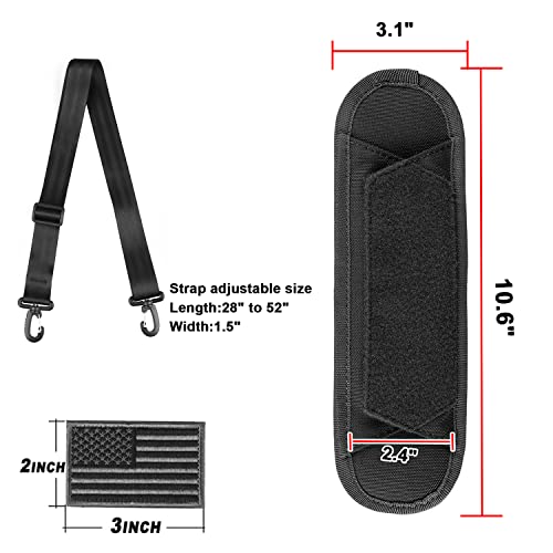 AMYIPO Luggage Duffel Bag Shoulder Pad 52" Universal Replacement Laptop Adjustable Shoulder Strap for Duffel Bag Strap Computer Bags Laptop Case Crossbody Bag Strap Pet Carrier (Black & Strap) - Image 2
