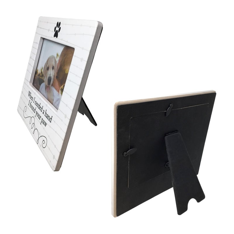 بانبيري ديزاينز إطار صورة لمحبي الكلاب عندما كنت بحاجة إلى يد ، وجدت صورة PET Photo Photo Photo Photo Photo Photo معروضة للهدايا المكتبية على الطاولة لعشاق الكلب أو القط - الإطار قياس 8 "" x7.25 " - يحمل صورة 6'x4" - Image 3