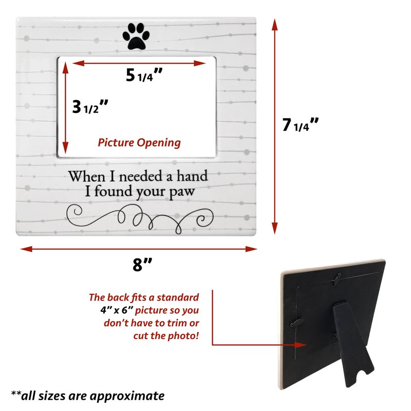 بانبيري ديزاينز إطار صورة لمحبي الكلاب عندما كنت بحاجة إلى يد ، وجدت صورة PET Photo Photo Photo Photo Photo Photo معروضة للهدايا المكتبية على الطاولة لعشاق الكلب أو القط - الإطار قياس 8 "" x7.25 " - يحمل صورة 6'x4" - Image 4