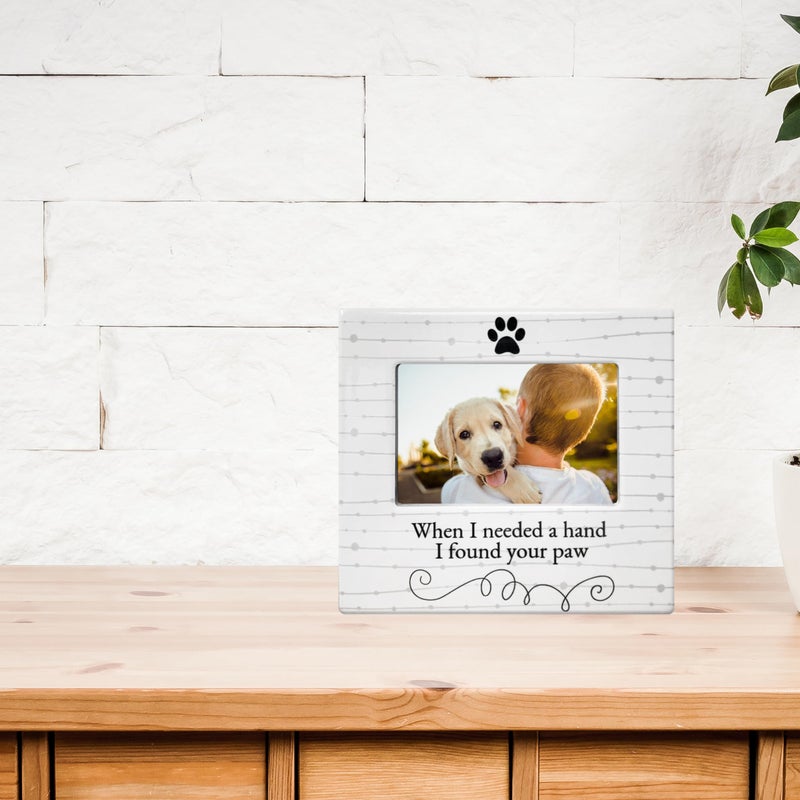 بانبيري ديزاينز إطار صورة لمحبي الكلاب عندما كنت بحاجة إلى يد ، وجدت صورة PET Photo Photo Photo Photo Photo Photo معروضة للهدايا المكتبية على الطاولة لعشاق الكلب أو القط - الإطار قياس 8 "" x7.25 " - يحمل صورة 6'x4" - Image 5