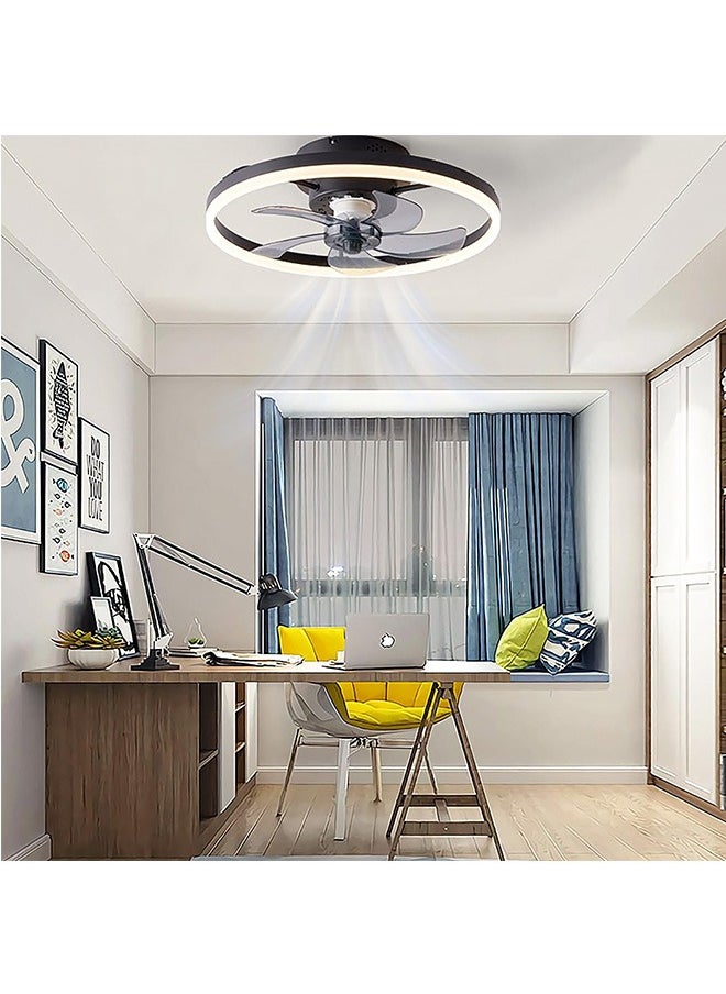 LENND - Ceiling Fans with Lights, Low Profile Modern Ceiling Fans with Lights Remote, 50CM Flush Mount Ceiling Fans Dimmable with Memory Function, Smart Ceiling Fans for Bedroom and Kitchen - Image 1