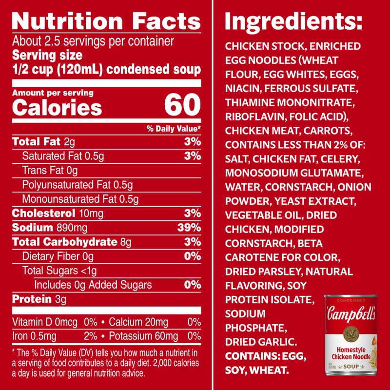Campbell'S Campbell’s Condensed Homestyle Chicken Noodle Soup, 10.5 oz Can - Image 4