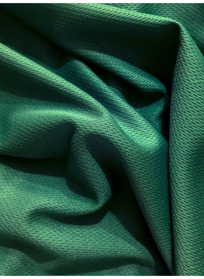 2 Panels Pocket Lace Thick Semi Sheer Voile Curtains Green Tulle Drapes，Portiere Door Curtain 160 cm width, 210 cm length, Romantic gauze curtains, Breathable Curtains for Living Room Bedroom Decor - Image 5