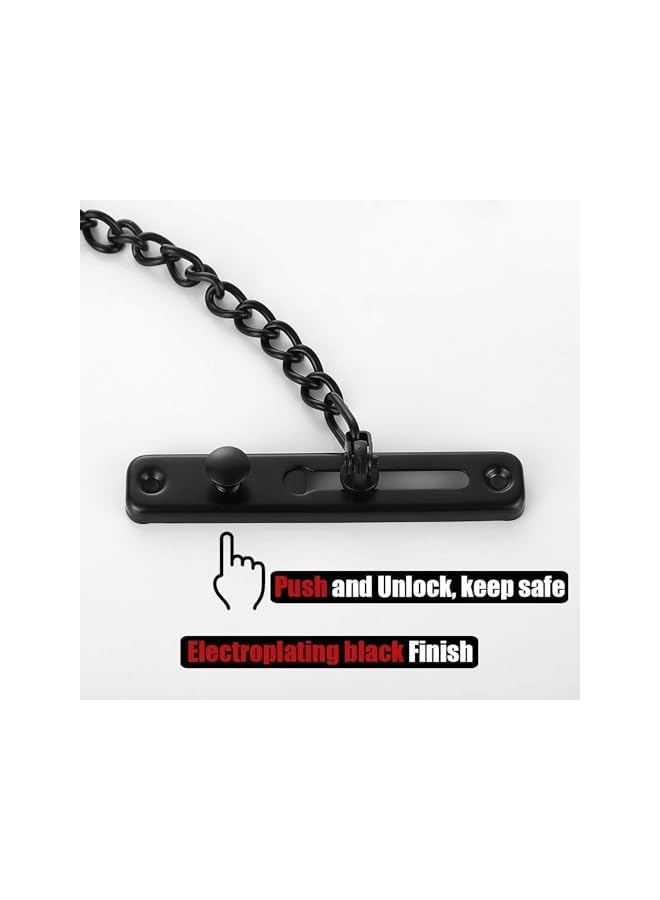 promass Door Chain Lock Door Latch, Stainless Steel Chain Door Guard with Spring Anti-Theft Press Lock, Punch Free Door Chain Lock, Bedroom Home Security Door Sliding Safety Chain Lock - Image 3