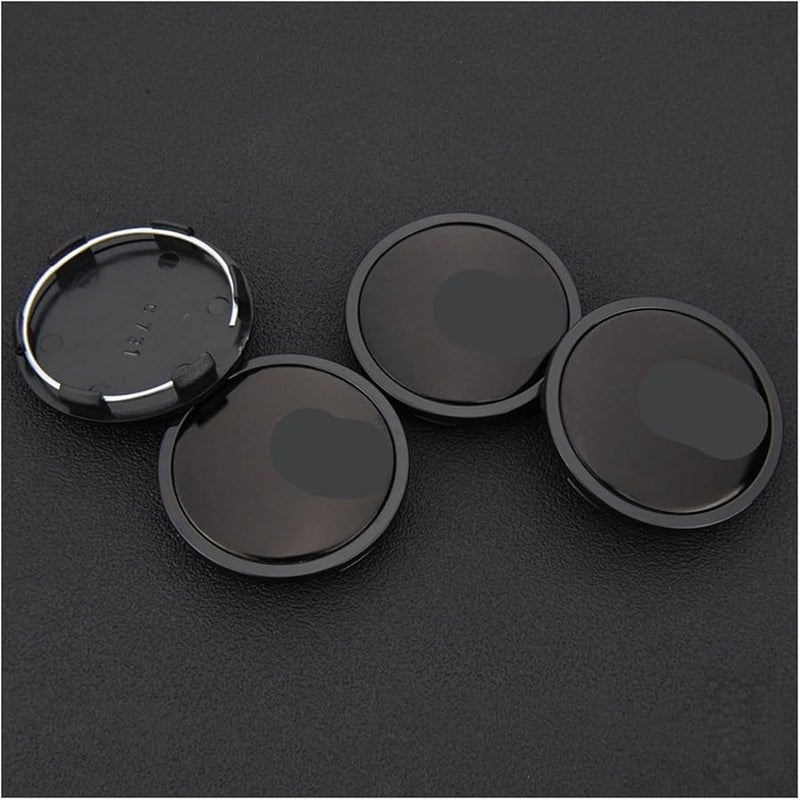 أغطية مركز عجلة السيارة 4 قطع، قطر خارجي 65 مم، قطر مشبك 60 مم، لون أسود فضي 5 - Image 1