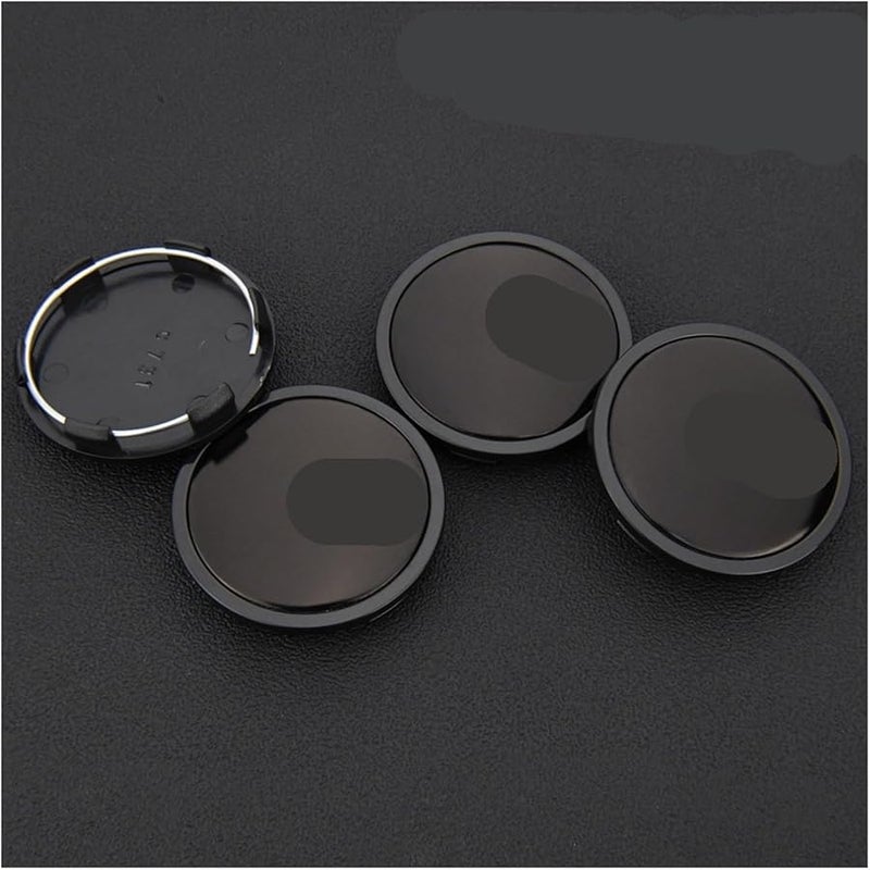 أغطية مركز عجلة السيارة 4 قطع، قطر خارجي 65 مم، قطر مشبك 60 مم، لون أسود فضي 5 - Image 3