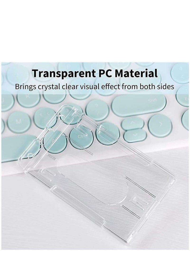 SYOSI واقي البطاقة، حامل شارة عمودي من البلاستيك الشفاف لبطاقة الائتمان لبطاقة الهوية مع فتحة للإبهام، مادة صلبة شفافة من البولي كربونات، عبوتان - Image 3