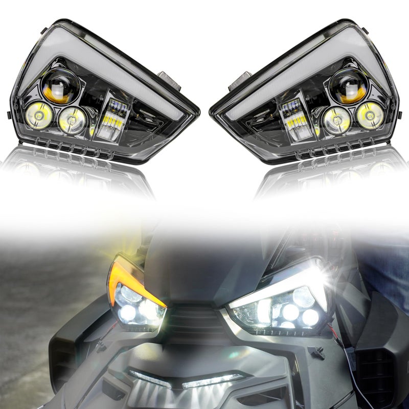 VEISUTOR LED Headlights for Can Am Ryker LED Headlamp Front Head Light with HighLow Beams DRL Turn Signal for CanAm Ryker 600900SportRally Edition All Models Accessories 2PCS