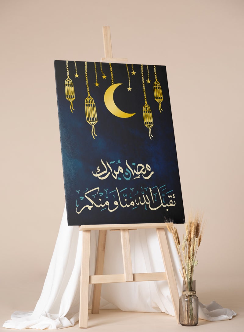 LOWHA Canvas Wall Art Stretched Over Wooden Frame with Ramadan Kareem Painting - Image 2
