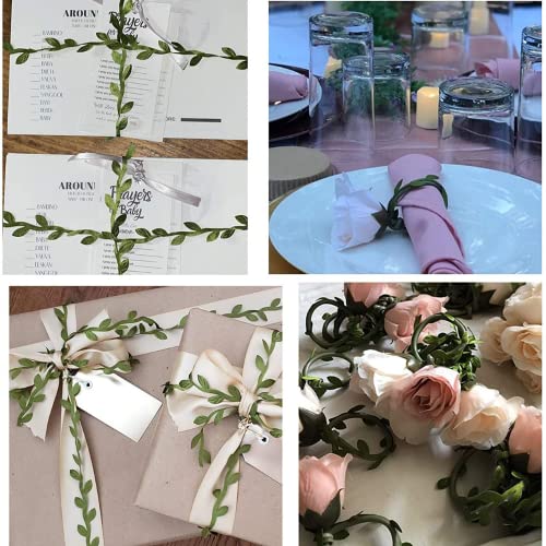 BS AMOR Artificial Hanging Olive Green Leaves Leaf Trim Ribbon -3 Meter - for DIY Craft Party Wedding Home Decoration (Olive Green) (3 Meter) - Image 3