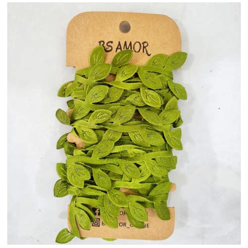 BS AMOR Artificial Hanging Olive Green Leaves Leaf Trim Ribbon -3 Meter - for DIY Craft Party Wedding Home Decoration (Olive Green) (3 Meter) - Image 5