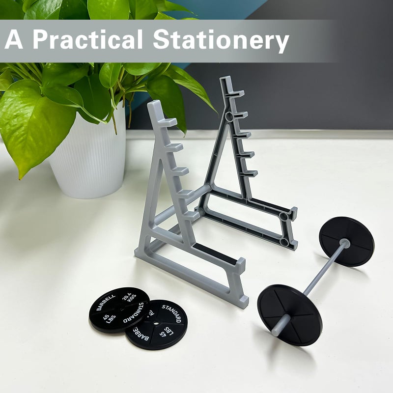 Dexspoeny Squat Rack Pen Holder for Desk, Barbell Rack Pen Holder, Gym-themed Unique Shape, Office Stationery Organizer Decor, Mini Weight Racks Pencil Holder for Fitness Weightlifting Lovers - Image 5