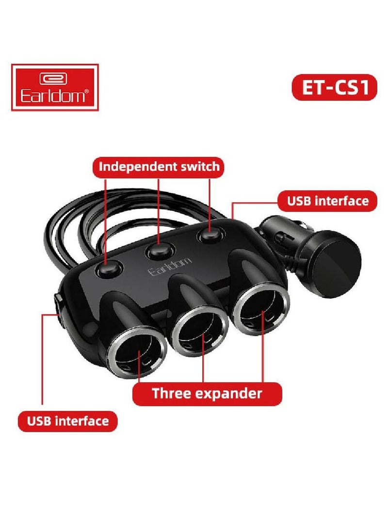 أيرلدوم 2 USB In-Car Socket 3.1A شاحن سريع التكيف مع مقبس ولاعة السجائر أسود - Image 3