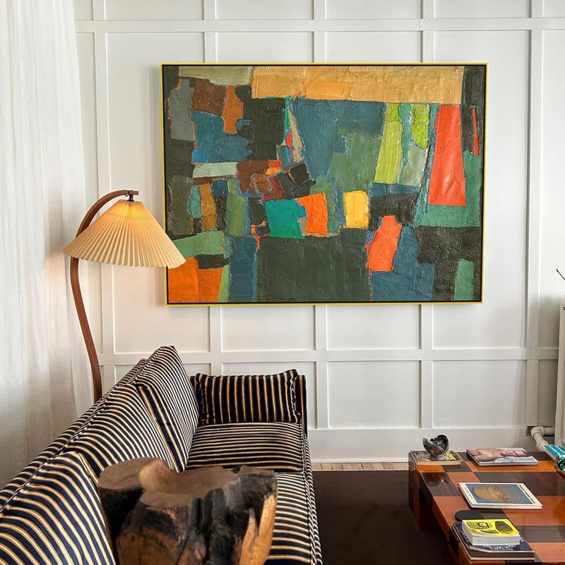 FOLKOR إطار عائم قماشي للوحات زيتية مقاس 20×24، إطارات عائمة معدنية DIY بعمق 1.5 بوصة لفن الجدار التجريدي العصري وطبا��ات الزهور، زينة عرض معرض منزلي بسيط (أصفر) - Image 2