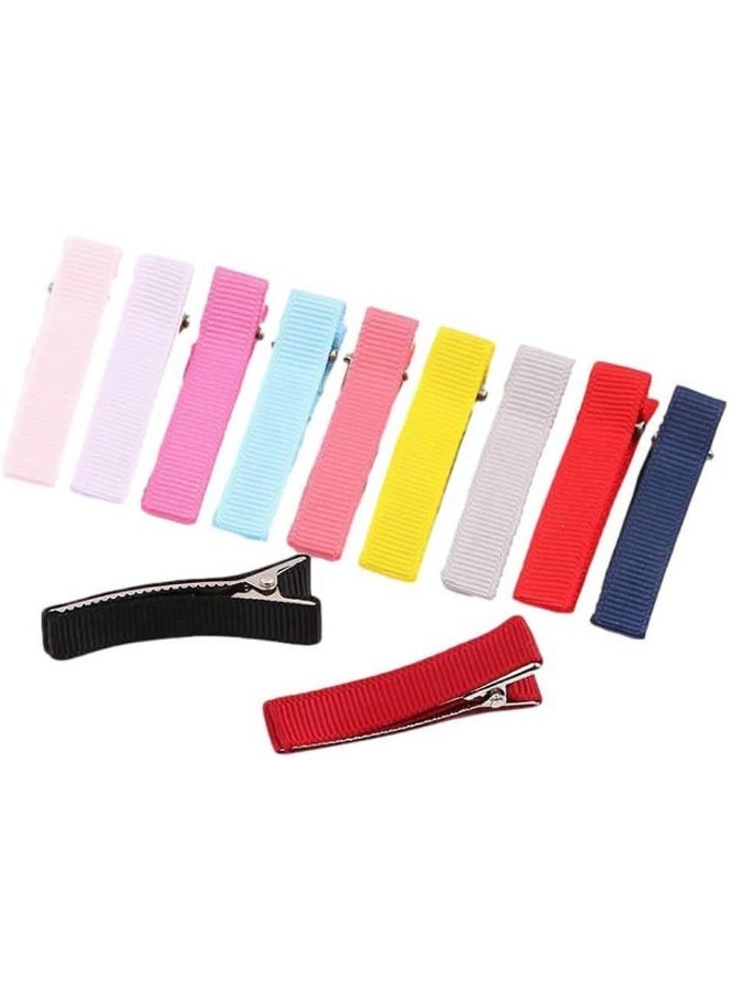 Cinaci 60 Pack/30 Pairs Solid 2 Inch Grosgrain Ribbon Fabric Covered Fully Lined Alligator Hair Clips Duckbill Small Cloth Wrapped Barrette DIY Craft Hair Bows Accessories for Baby Girls Toddlers Kids - Image 3